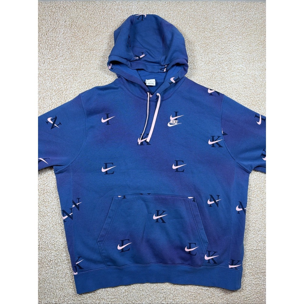 Nike Hoodie Sportswear Club Fleece Men's XL Graphic AOP Sweatshirt DZ3046-407